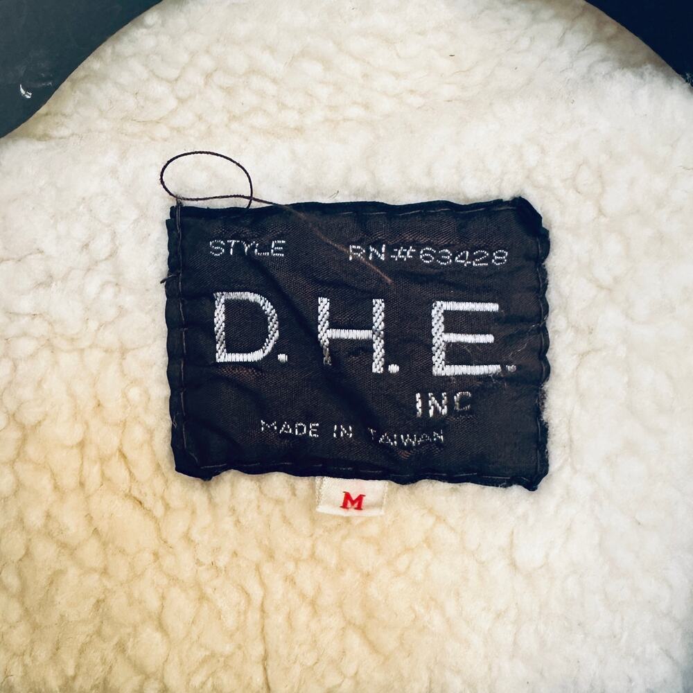 Vintage 80s DHE Sherpa-Lined Hooded Sweater Jacket  – Size: Adult M - Picture 7 of 7